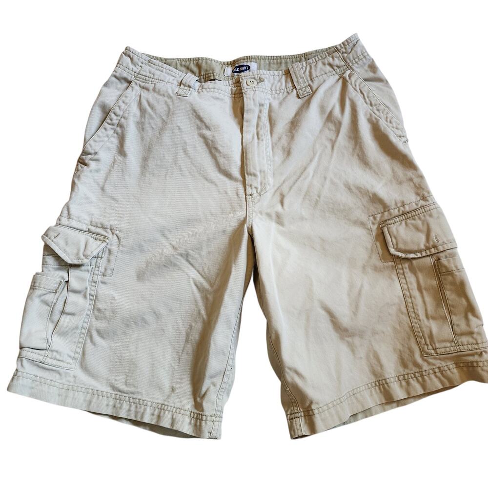 Old Navy Mens Cargo Shorts Size 33 Beige Khaki Twill